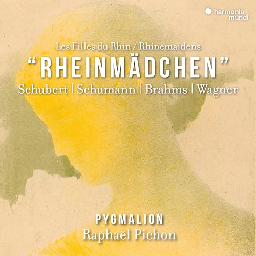 CD cover with yellow abstract portrait and text: “RHEINMÄDCHEN”.