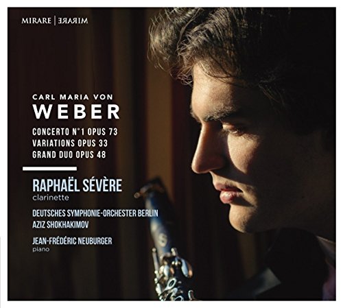 CD cover featuring a clarinetist, Raphael Sévère, and text details.