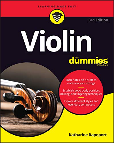 Book cover for "Violin For Dummies" with a violin image.