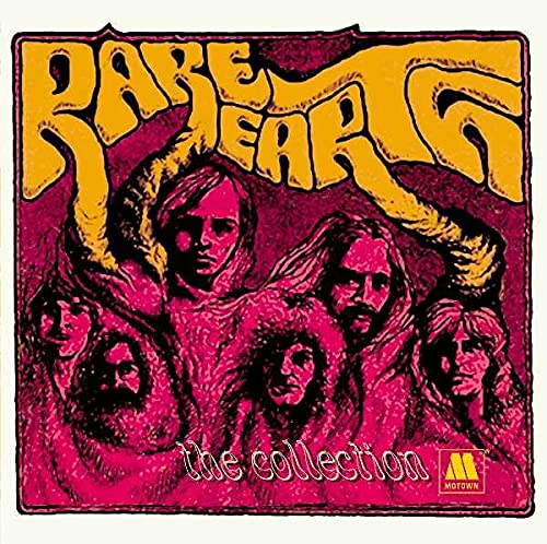 Rare Earth The Collection CD cover with yellow psychedelic text over a magenta portrait.