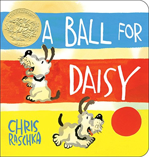 Book cover: dogs playfully chase a red ball, colorful illustration.