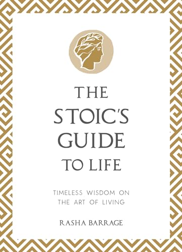 Book cover: "The Stoic's Guide to Life" with a golden bust portrait.