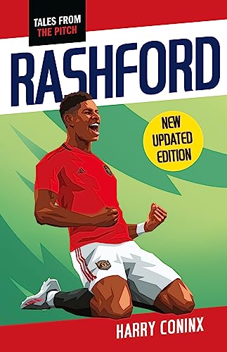 Book cover featuring illustrated Marcus Rashford in a red Manchester United kit.