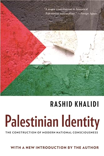 Book cover with Palestinian flag imagery and title "Palestinian Identity.