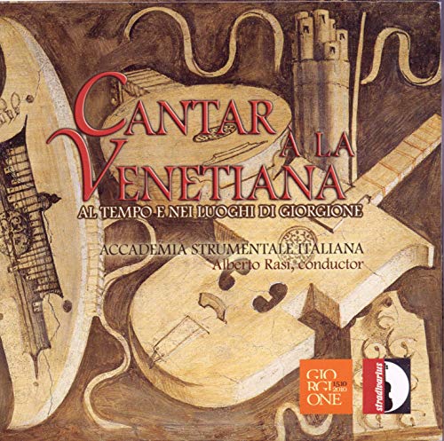 CD cover for "Cantar ? la venetiana" featuring musical instruments and architecture.