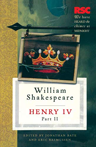 Shakespeare’s “Henry IV, Part II” book cover with a crown and quill.