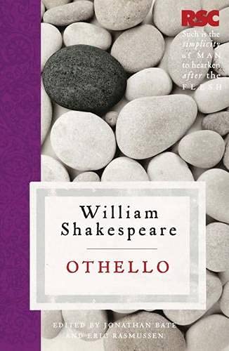 Cover of "Othello" by William Shakespeare, featuring stones and text.