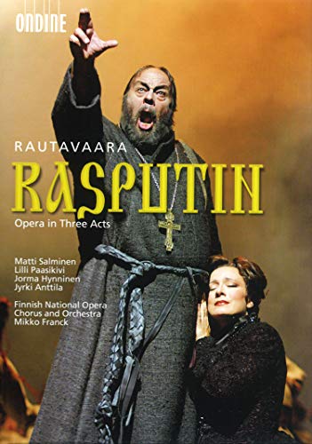 DVD cover for “Rasputin” opera, featuring a dramatic male singer and woman.