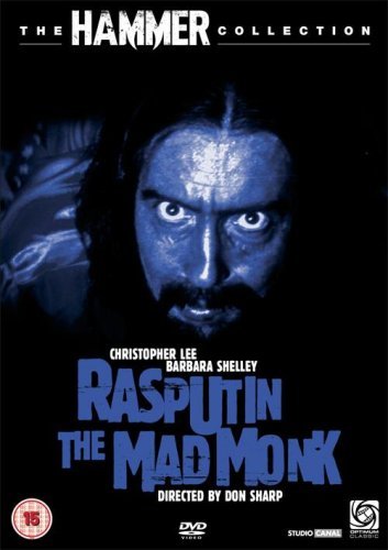 DVD cover for “Rasputin The Mad Monk” featuring a close-up of Christopher Lee.