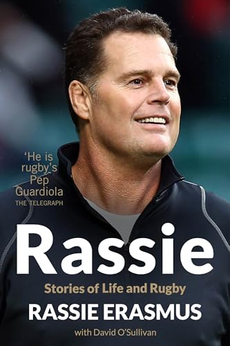 Book cover featuring Rassie Erasmus, a smiling man in a dark jacket.