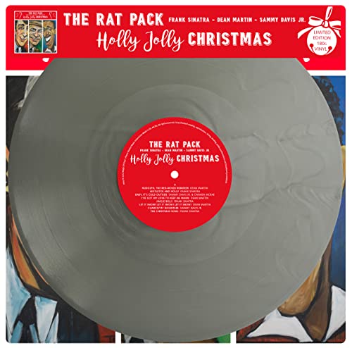 Silver vinyl record of "The Rat Pack - Holly Jolly Christmas" album.