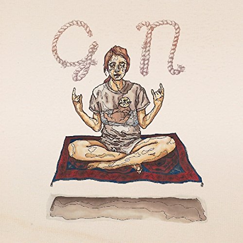 Hand-drawn album cover featuring a person meditating on a rug.