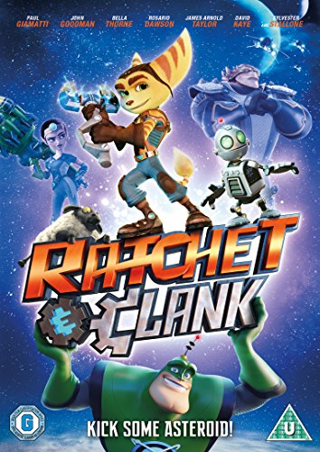 Ratchet and Clank characters on a space background with the movie title in front.