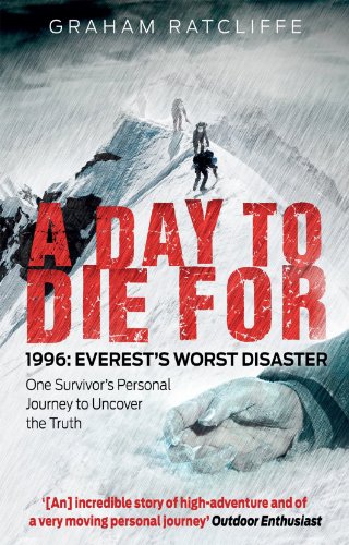 Book cover depicting snowy Mount Everest and climbers in a storm.