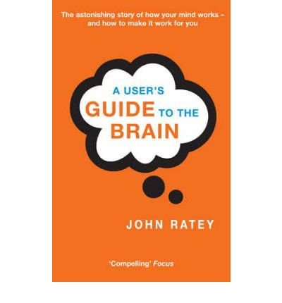 Book cover: "A User's Guide to the Brain" with a brain-shaped thought bubble.