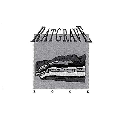 A black-and-white album cover with "Ratgrave" and "Rock" text, featuring a layered graphic design.