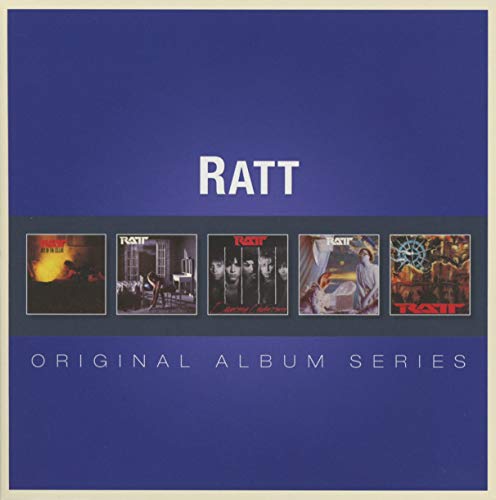 “Ratt” CD album cover featuring five smaller album artworks below the band’s name.