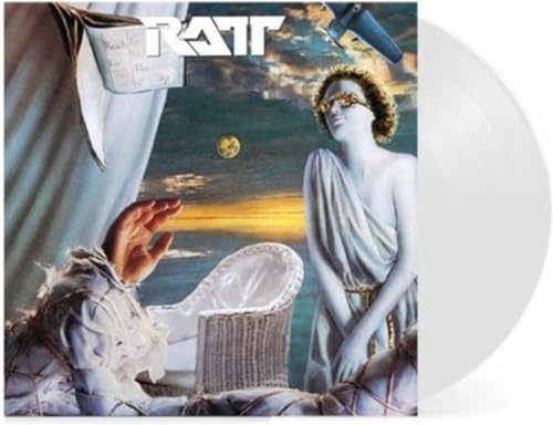 Ratt “Reach For The Sky” vinyl record cover with a woman and sky scene.