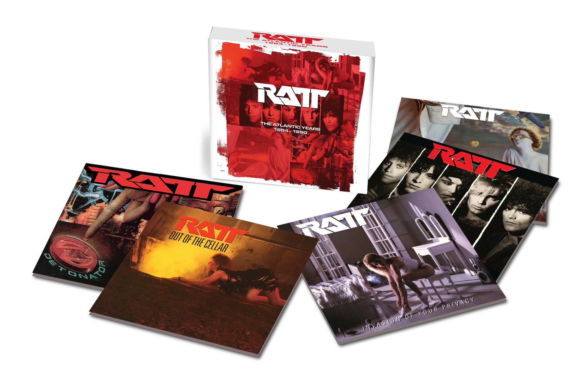 RATT - THE ATLANTIC YEARS 1984-1991 (LTD 5CD) box set with album covers.