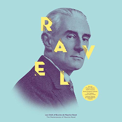 Vinyl album cover featuring a portrait of composer Maurice Ravel in purple tones.