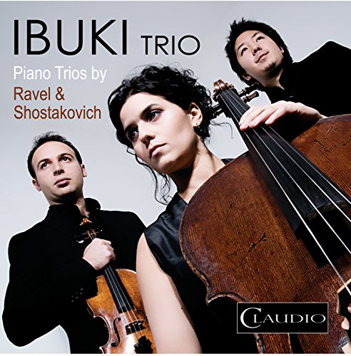 The Ibuki Trio members holding a violin, cello, and piano music score on DVD cover.