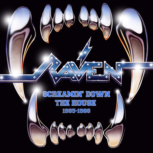 Raven “Screamin’ Down the House” 4CD box set cover with metallic teeth.
