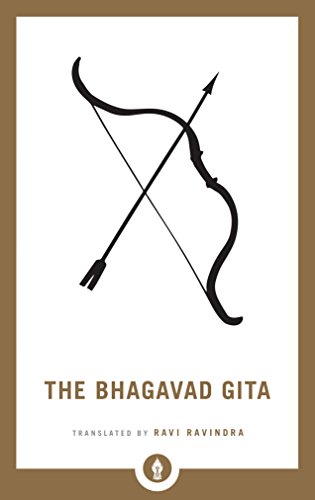Book cover: “The Bhagavad Gita” with a bow and arrow illustration.