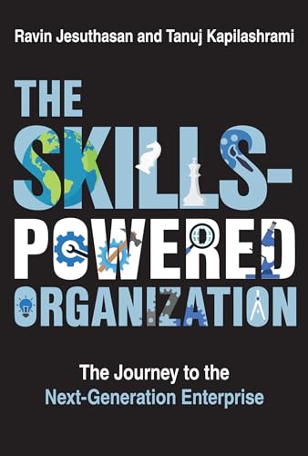 Book cover with large blue text and icons representing skills and technology.