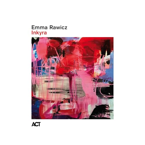 Vinyl album cover for Emma Rawicz’s “Inkyra” with abstract red and pink paint.