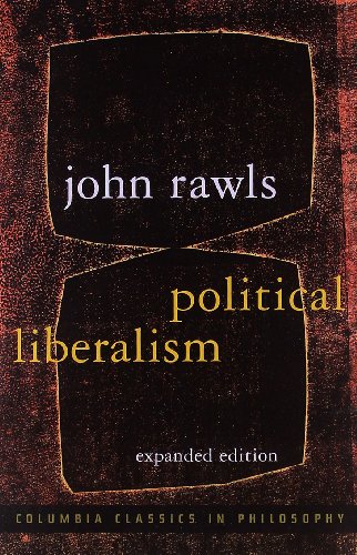 Book cover: "Political Liberalism" by John Rawls, dark background, white text.