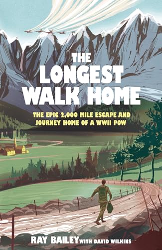 Book cover illustration of a man walking along a path toward snowy mountains.