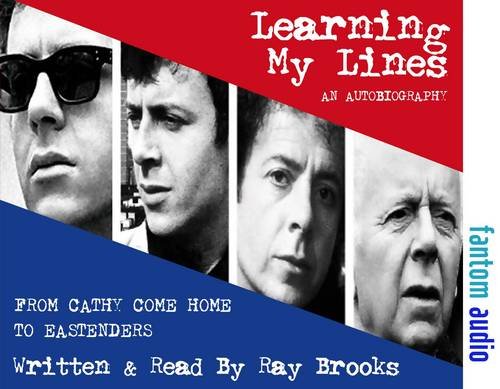 Book cover: "Learning My Lines" autobiography by Ray Brooks, with portrait collage.