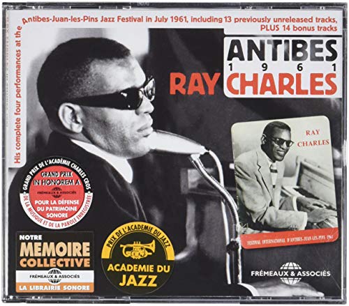 CD cover for Ray Charles’ “In Antibes 1961” featuring a portrait of the artist.