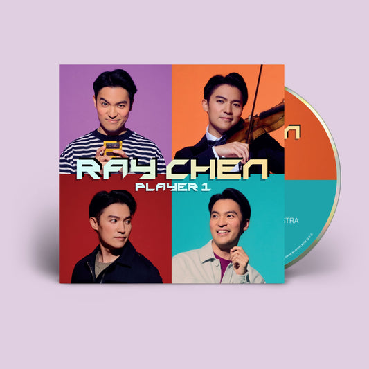 CD cover for Ray Chen's "Player 1" featuring four portraits in colored blocks.