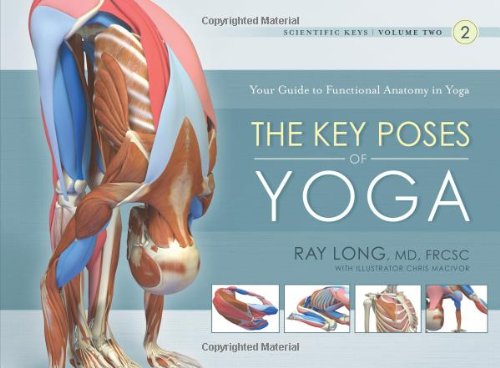 Book with anatomical illustrations and yoga poses on a neutral or white background likely.