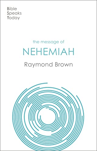 Book cover with teal concentric circles and the title "Nehemiah" by Raymond Brown.