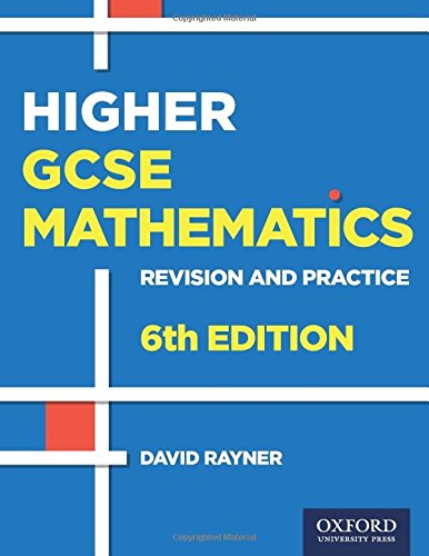 Blue GCSE Maths Higher revision book cover with yellow and red text.