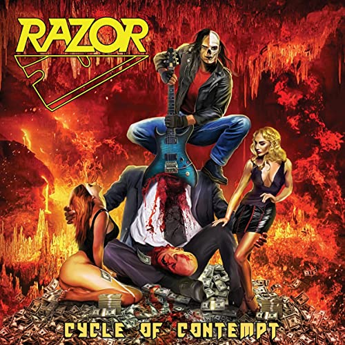 Razor "Cycle of Contempt" CD cover: violent, illustrated scene with figures.