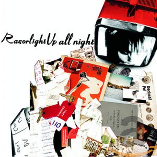 Razorlight album cover, "Up All Night," featuring a vintage television and collage.