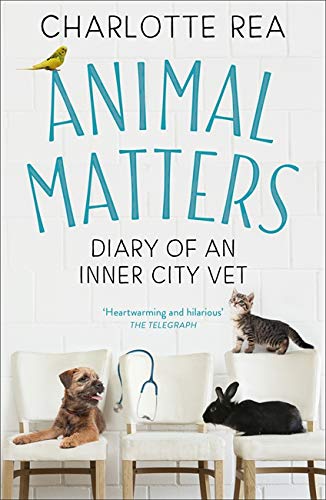 Book cover featuring a dog, cat, rabbit, and bird with text.