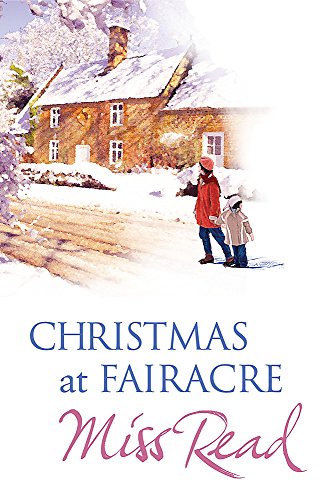 Snowy countryside scene with a brick house and two figures walking.