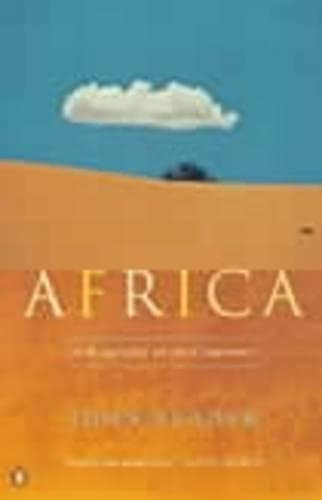 Book cover with desert landscape and large text reading "AFRICA".
