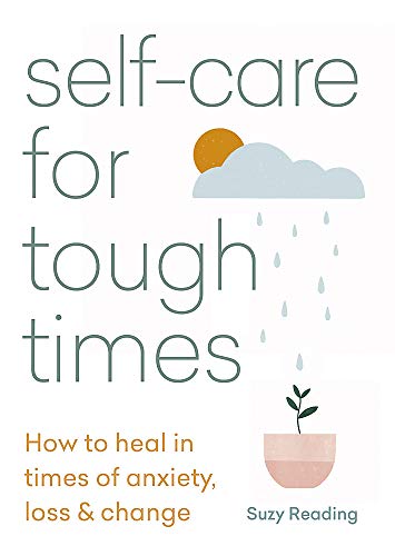 Book cover with text, a cloud, sun, and small plant illustration.