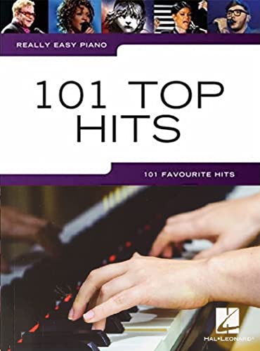 A piano music book cover titled 101 Top Hits featuring hands playing a piano.