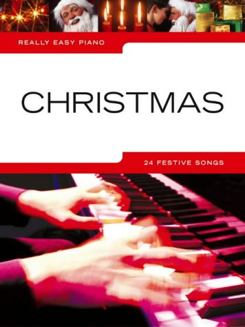 Piano music book cover with Christmas theme and hands playing keys.