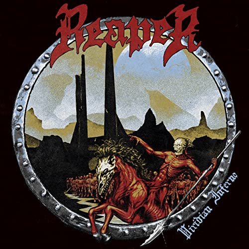 Reaper album cover: skeletal rider on horse before a dark landscape.