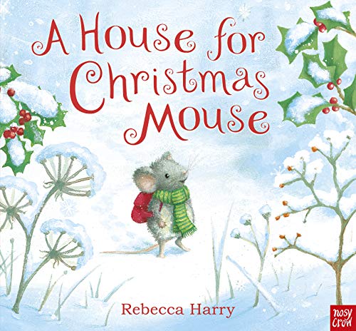Book cover: a grey mouse with a red bag in a snowy landscape.