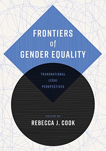 Book cover: “Frontiers of Gender Equality” with abstract blue and black design.
