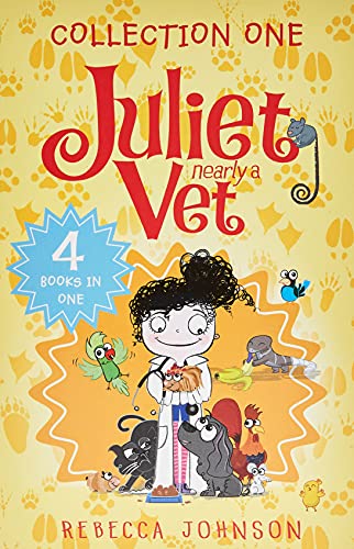 Book cover: "Juliet, Nearly a Vet Collection 1" with girl and animals.