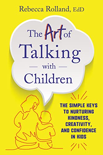 Book cover with yellow background, a white speech bubble, and line art of adults.